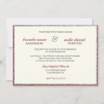 Glitter Wedding Invitation by CleanGreenDesigns at Zazzle