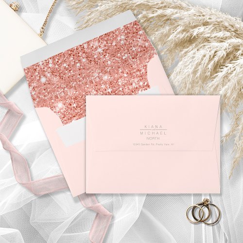 Glitter Wedding Rose Gold ID816 Envelope