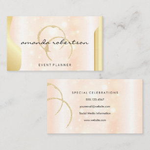 Glitter Wine Stain Boke Gold Bottles Business Card