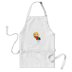 glitter wink emoji adult apron