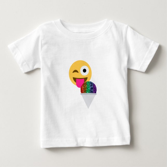 glitter wink emoji baby T-Shirt (Front)