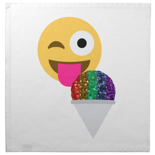 glitter wink emoji cloth napkin (Front)
