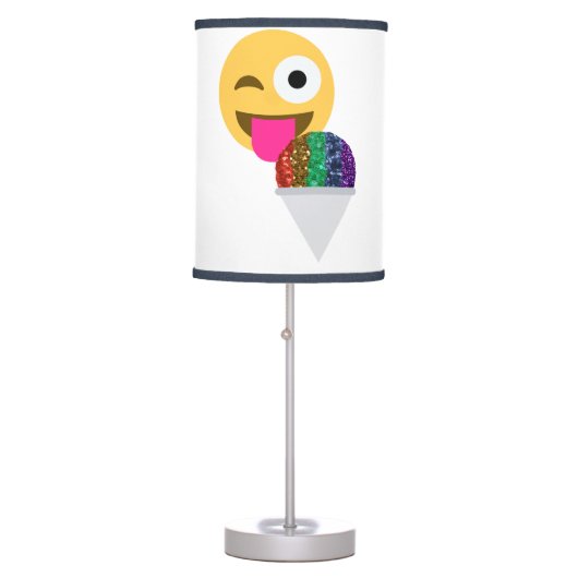 glitter wink emoji lamp (Front)