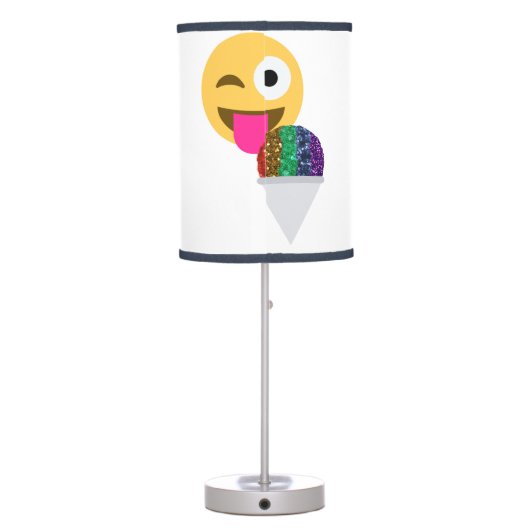 glitter wink emoji lamp (Back)
