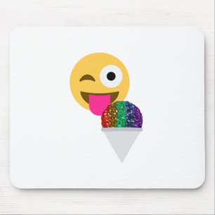 glitter wink emoji mouse pad