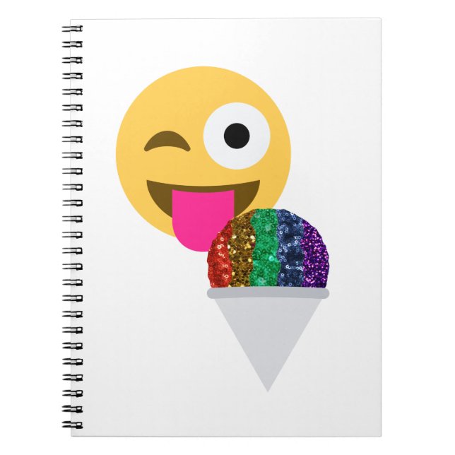 glitter wink emoji notebook (Front)