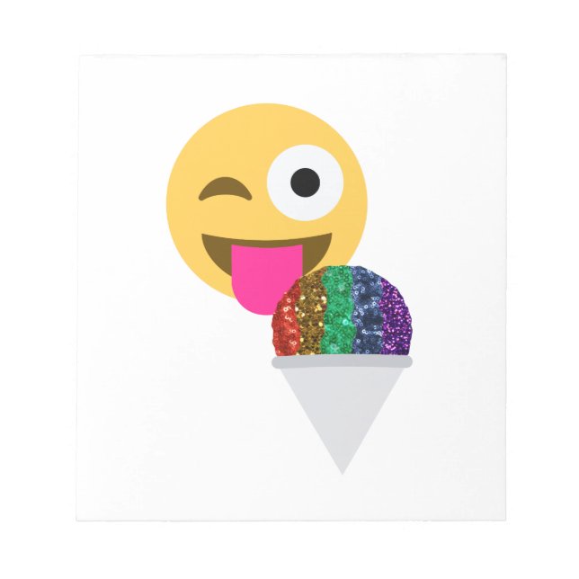 glitter wink emoji notepad (Front)