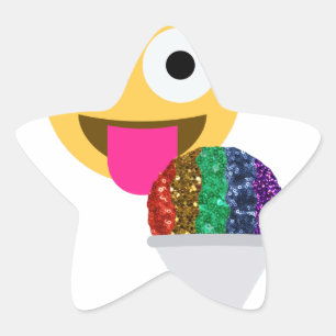 glitter wink emoji star sticker