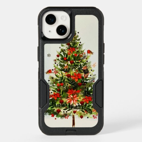 Glitter Winter Deer Forest Rose Floral Watercolor OtterBox iPhone 14 Case