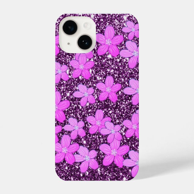 glitter with flowers iPhone case (Back)
