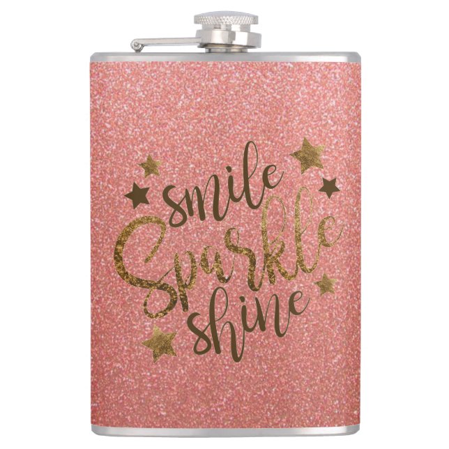 Glitter with Quote Flask (Front)