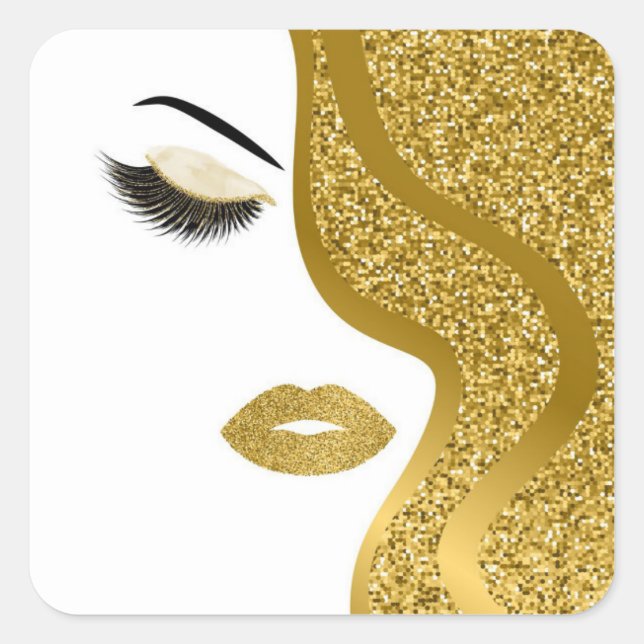 Glitter woman square sticker (Front)