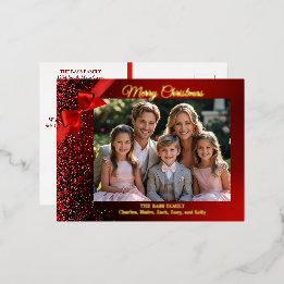 Glitter Wonderland Foil Holiday Photo Postcards