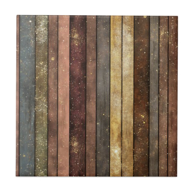 Glitter Wooden Board Pattern Ceramic Tile (Front)