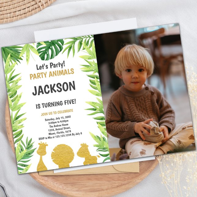 Glitter Woodland Animals Invitations with Photo (Glitter Woodland Animals Invitations with photo)