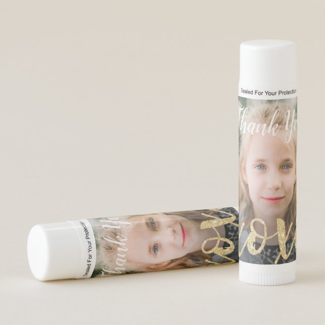 Glitter XOXO Bat Mitzvah Birthday Photo Lip Balm (Front)