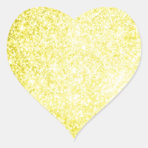 Glitter Yellow Heart Sticker