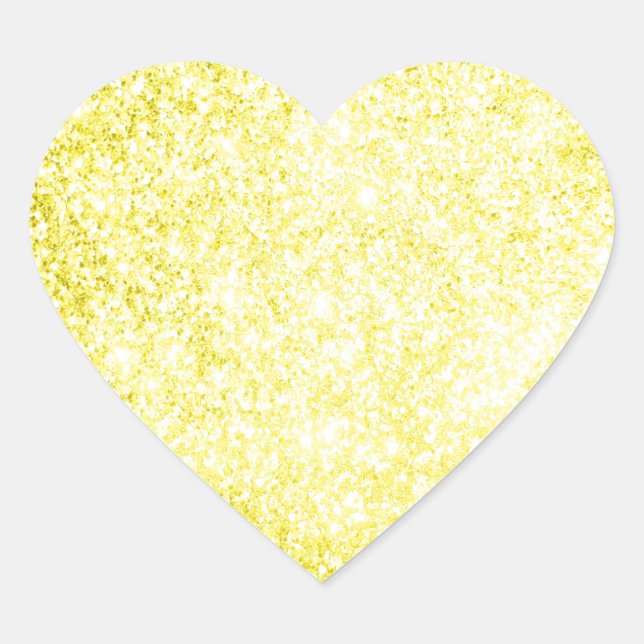 Glitter Yellow Heart Sticker (Front)