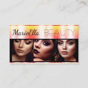 Glitter Yellow Peach Product Labels with Logo Business Card