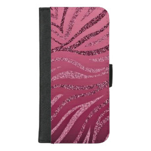 Glitter Zebra Stripes iPhone 8/7 Plus Wallet Case