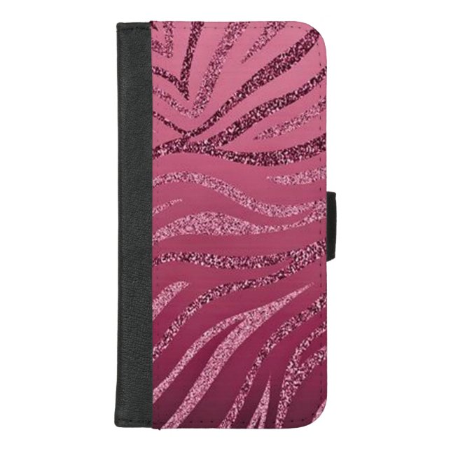 Glitter Zebra Stripes iPhone Wallet Case (Front)