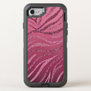 Glitter Zebra Stripes OtterBox Defender iPhone SE/8/7 Case