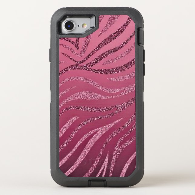 Glitter Zebra Stripes Otterbox iPhone Case (Back)