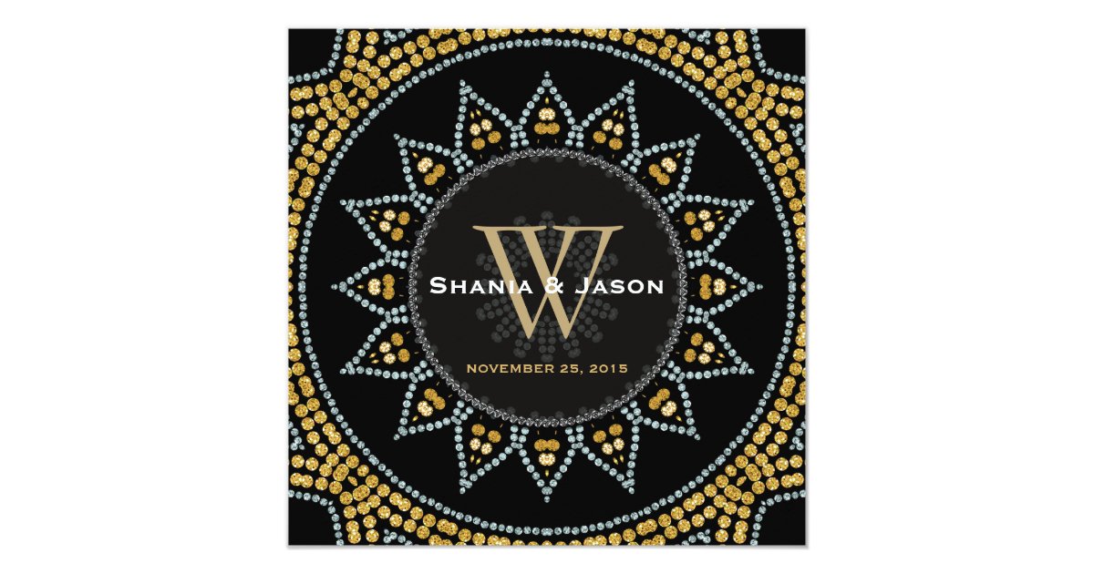 Glitterati Sunflower Black Gold Wedding Invitation Zazzle Com Glitterati Sunflower Black Gold Wedding Invitation Zazzle Com