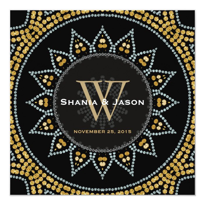 Glitterati Sunflower Black Gold Wedding Invitation Zazzle Com Glitterati Sunflower Black Gold Wedding Invitation Zazzle Com