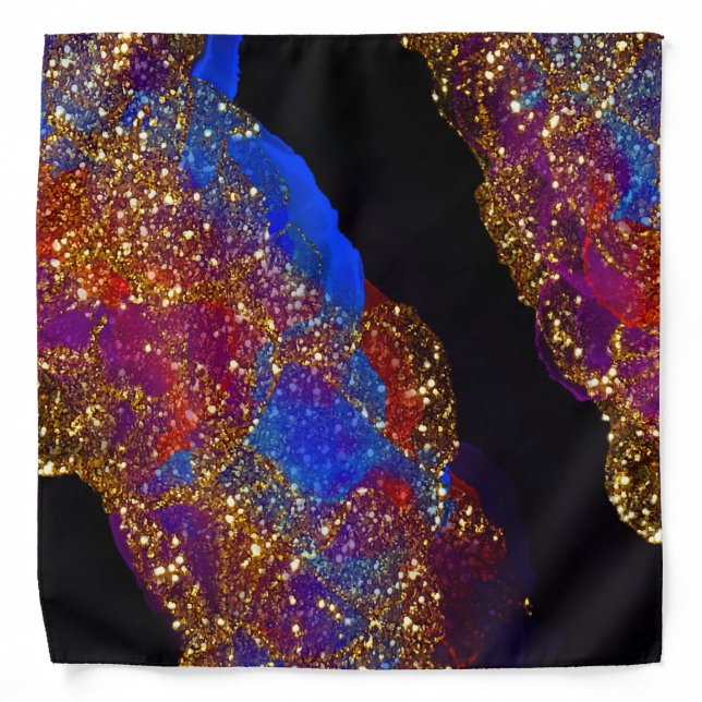 Glittered Alcohol Ink Bandana (Front)
