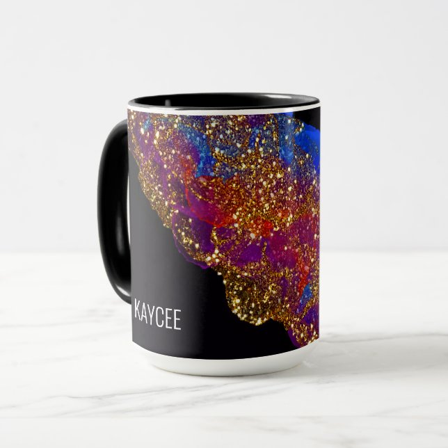 Glittered Alcohol Ink Mug (Front Left)