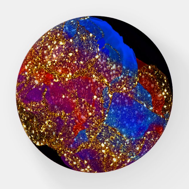 Glittered Alcohol Ink Paperweight (Front)