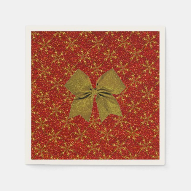 Glittered Christmas Paper Napkins (Front)