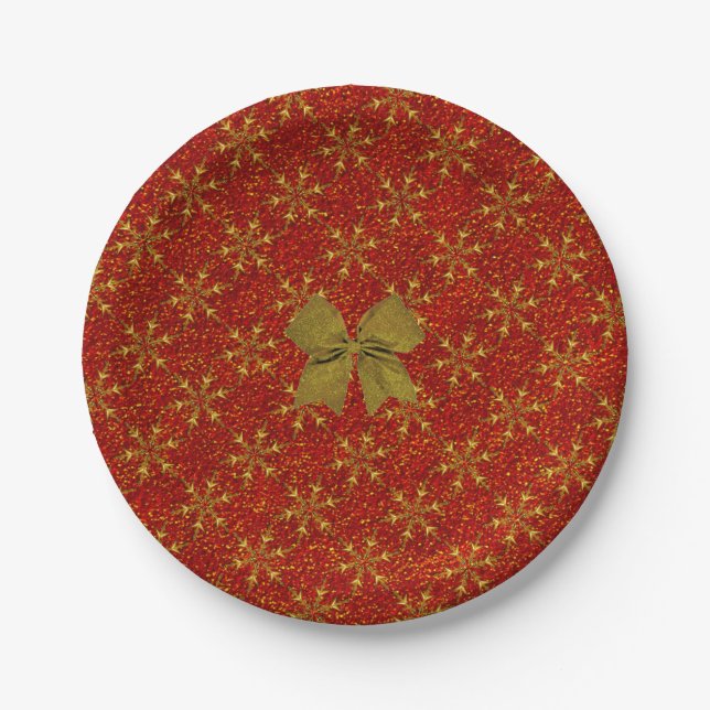 Glittered Christmas Paper Plates (Front)