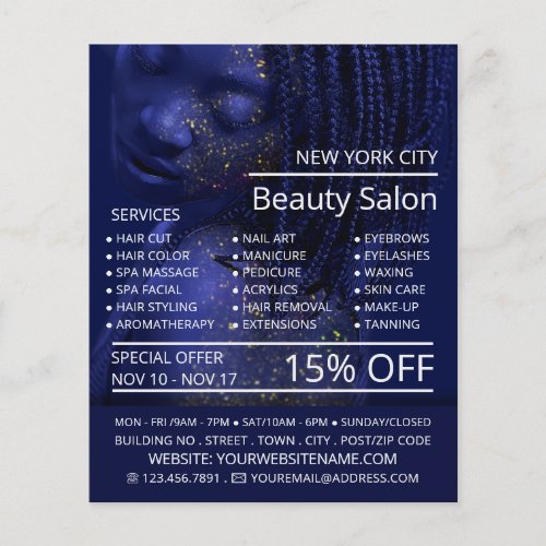 Glittered Model Beautician Beauty Salon Advert Flyer