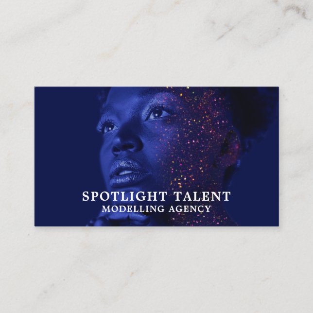 Glittered Model, Modeling Agency, Model Agent Business Card (Front)