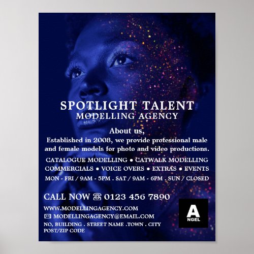 Glittered Model Modeling Agency Model Agent Poster