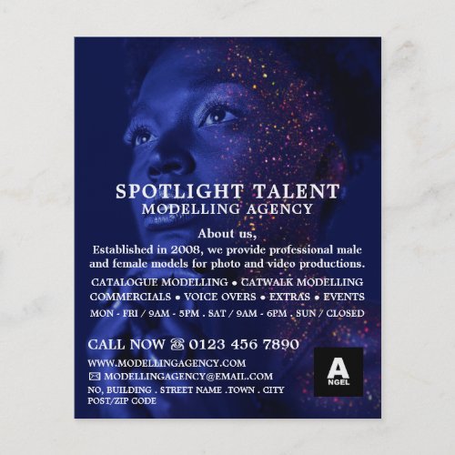 Glittered Model Modelling Agency Model Agent Flyer