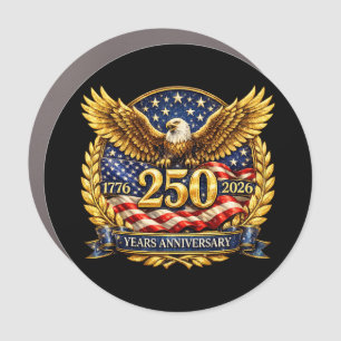 Glittered Semiquincentennial Eagle Emblem Car Magnet
