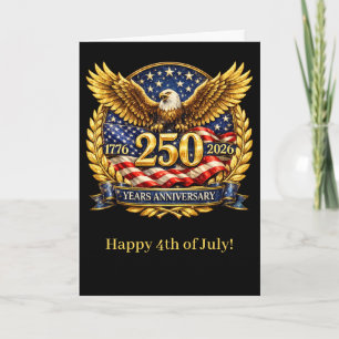 Glittered Semiquincentennial Eagle Emblem  Holiday Card