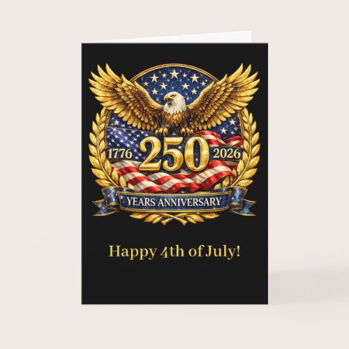 Glittered Semiquincentennial Eagle Emblem Holiday Card Glittered Semiquincentennial Eagle Emblem Holiday Card