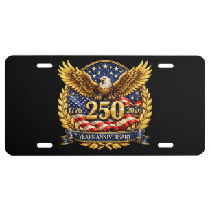 Glittered Semiquincentennial Eagle Emblem  License Plate