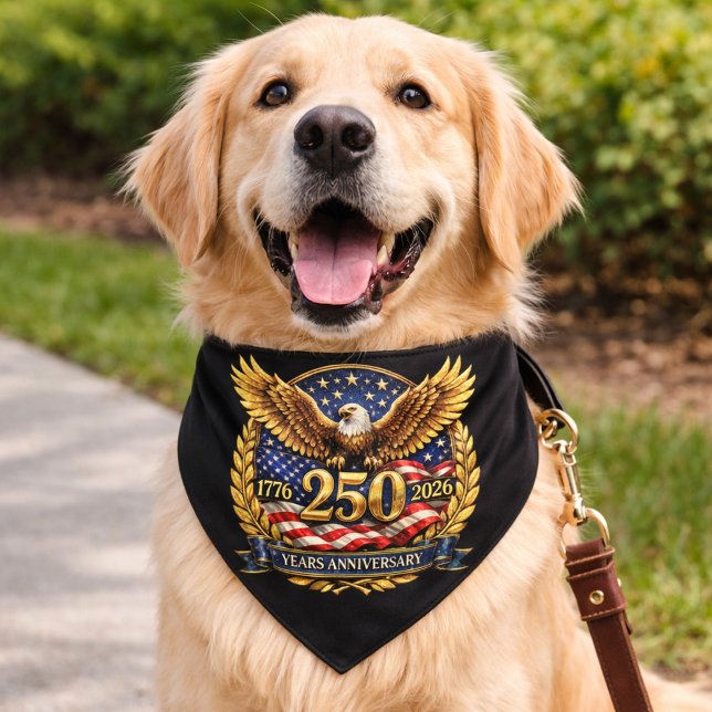 Glittered Semiquincentennial Eagle Emblem  Pet Bandana Collar (Creator Uploaded)