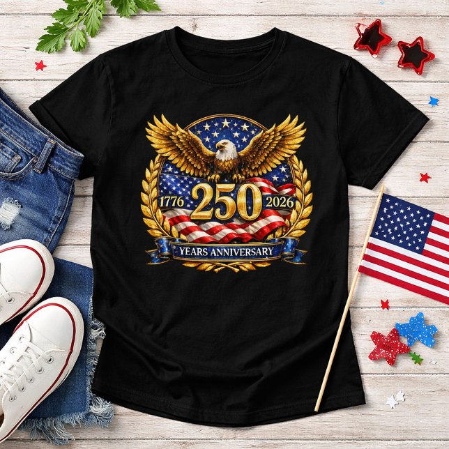 Glittered Semiquincentennial Eagle Emblem  T-Shirt (Creator Uploaded)
