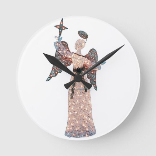 GLITTERING ANGEL CLOCK