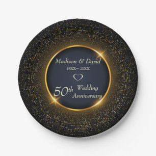 Glittering Anniversary Paper Plates