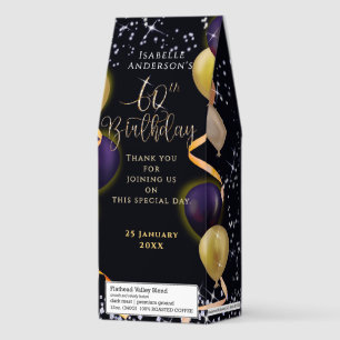 Glittering Balloons 60th Birthday Black Roasted Coffee