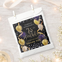 Glittering Balloons 75th Birthday Black
