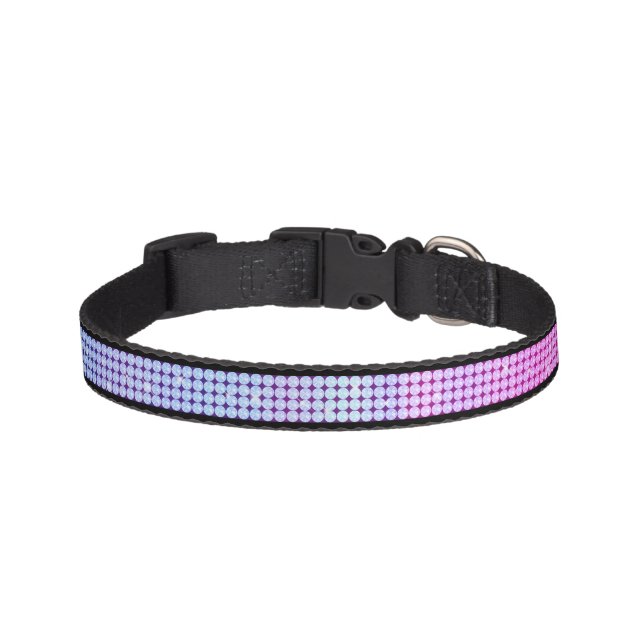 Glittering Blue Pink Gradient Dog Collar (Front)