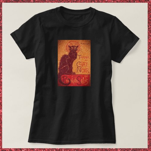 Glittering Chat Noir Art T_Shirt